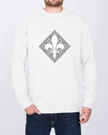 HR. SWEATSHIRT  WEISS/SCHWARZ - MOTIV 4