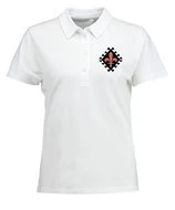 Fr. Polo-Shirt weiß / schwarz - MOTIV 1