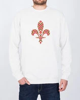 HR. SWEATSHIRT  WEISS/SCHWARZ - MOTIV 2