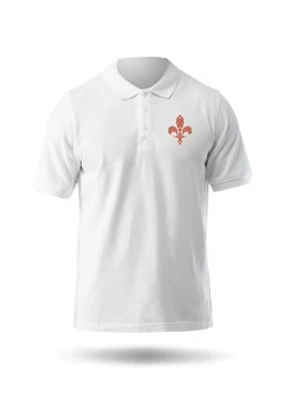 Hr. Polo-Shirt weiß / schwarz - MOTIV 2