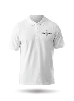 Hr. Polo-Shirt weiß / schwarz - MOTIV 5